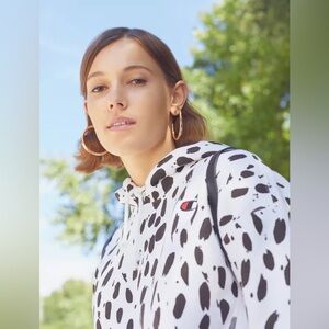 Champion Dalmation Print UO Exclusive Cropped Hoodie XL